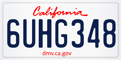 CA license plate 6UHG348