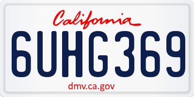 CA license plate 6UHG369