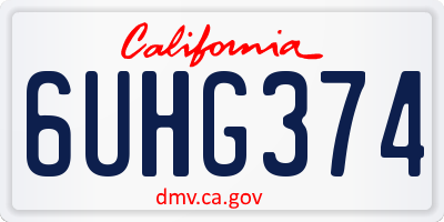 CA license plate 6UHG374