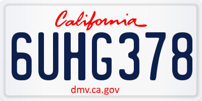 CA license plate 6UHG378