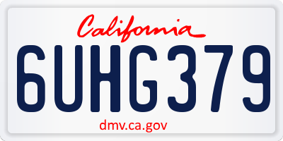 CA license plate 6UHG379