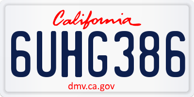 CA license plate 6UHG386