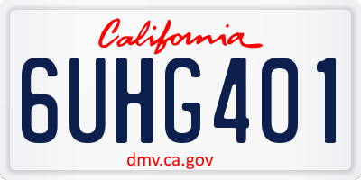 CA license plate 6UHG401