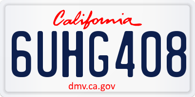 CA license plate 6UHG408