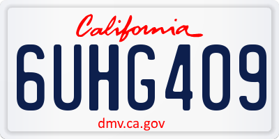 CA license plate 6UHG409