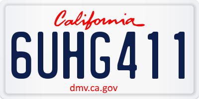 CA license plate 6UHG411