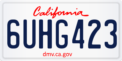 CA license plate 6UHG423