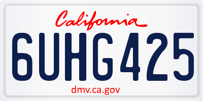 CA license plate 6UHG425