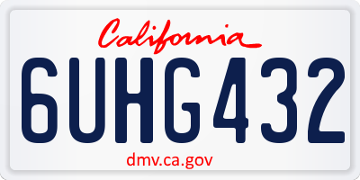 CA license plate 6UHG432