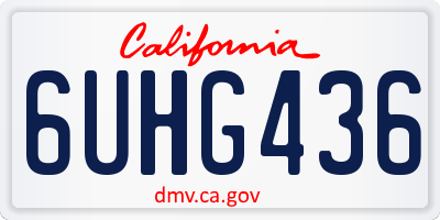 CA license plate 6UHG436