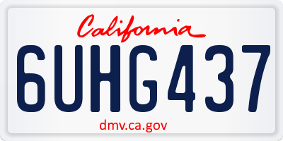 CA license plate 6UHG437