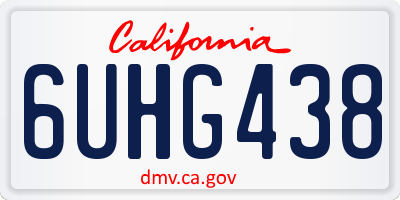 CA license plate 6UHG438