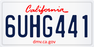 CA license plate 6UHG441