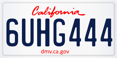 CA license plate 6UHG444