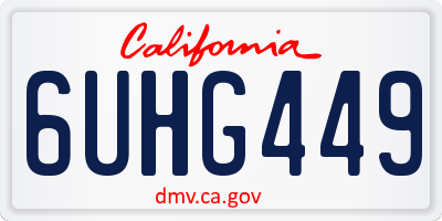 CA license plate 6UHG449