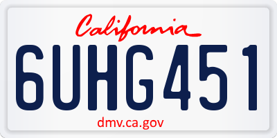 CA license plate 6UHG451