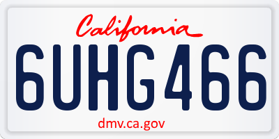 CA license plate 6UHG466
