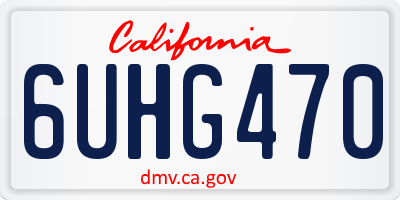 CA license plate 6UHG470
