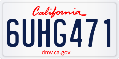 CA license plate 6UHG471