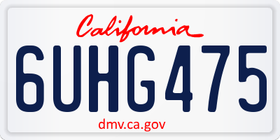 CA license plate 6UHG475