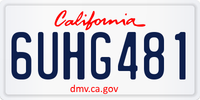 CA license plate 6UHG481