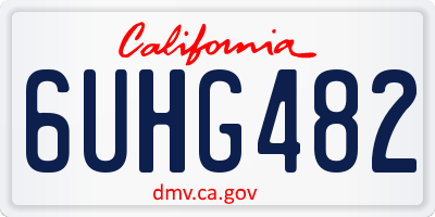 CA license plate 6UHG482