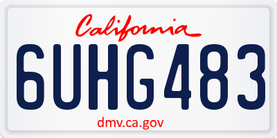 CA license plate 6UHG483