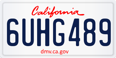 CA license plate 6UHG489