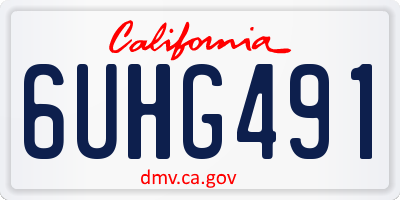 CA license plate 6UHG491