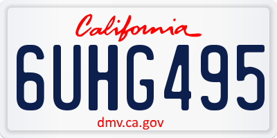CA license plate 6UHG495