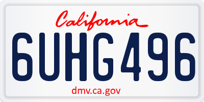 CA license plate 6UHG496