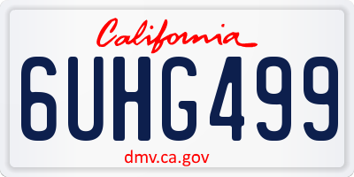 CA license plate 6UHG499