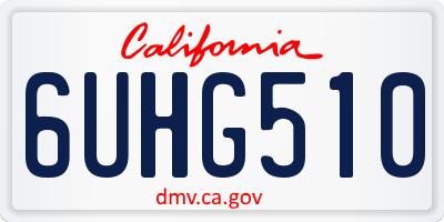 CA license plate 6UHG510