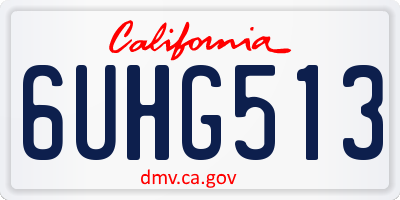 CA license plate 6UHG513