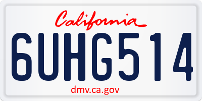 CA license plate 6UHG514
