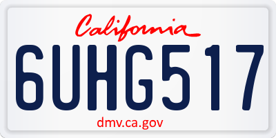 CA license plate 6UHG517