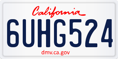 CA license plate 6UHG524