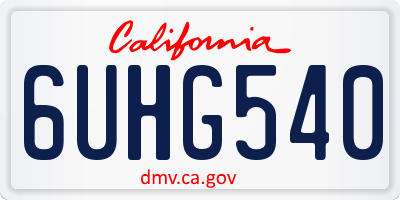 CA license plate 6UHG540