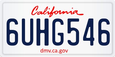 CA license plate 6UHG546