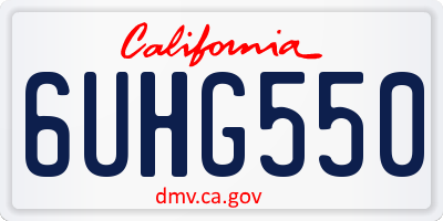 CA license plate 6UHG550