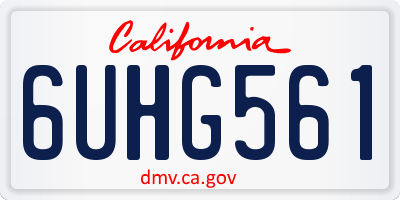 CA license plate 6UHG561