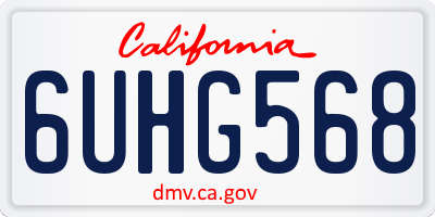 CA license plate 6UHG568