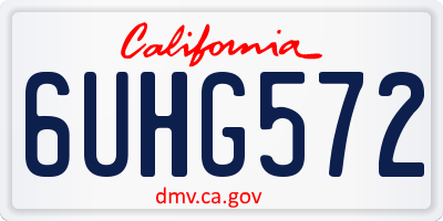 CA license plate 6UHG572