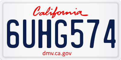 CA license plate 6UHG574