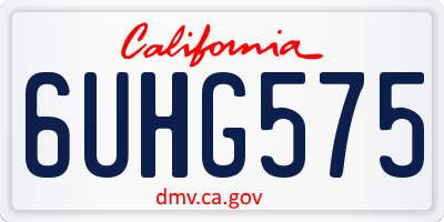 CA license plate 6UHG575
