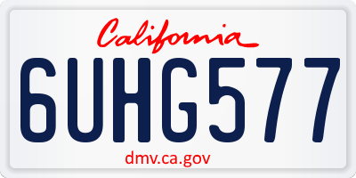 CA license plate 6UHG577