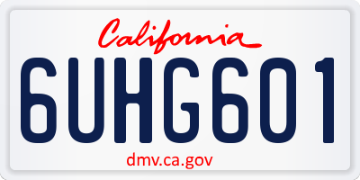 CA license plate 6UHG601