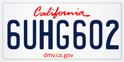 CA license plate 6UHG602