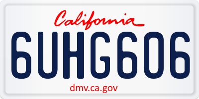 CA license plate 6UHG606