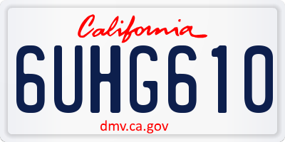 CA license plate 6UHG610